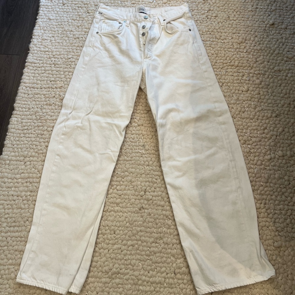 Citizens Of Humanity Womens White Baggy Ayla Jeans - Size 27